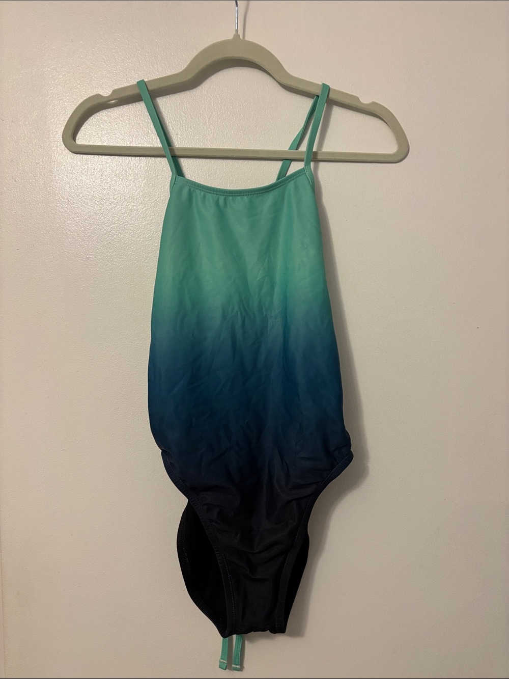 Jolyn Jackson Teal to Navy Ombre One-Piece Swimsuit